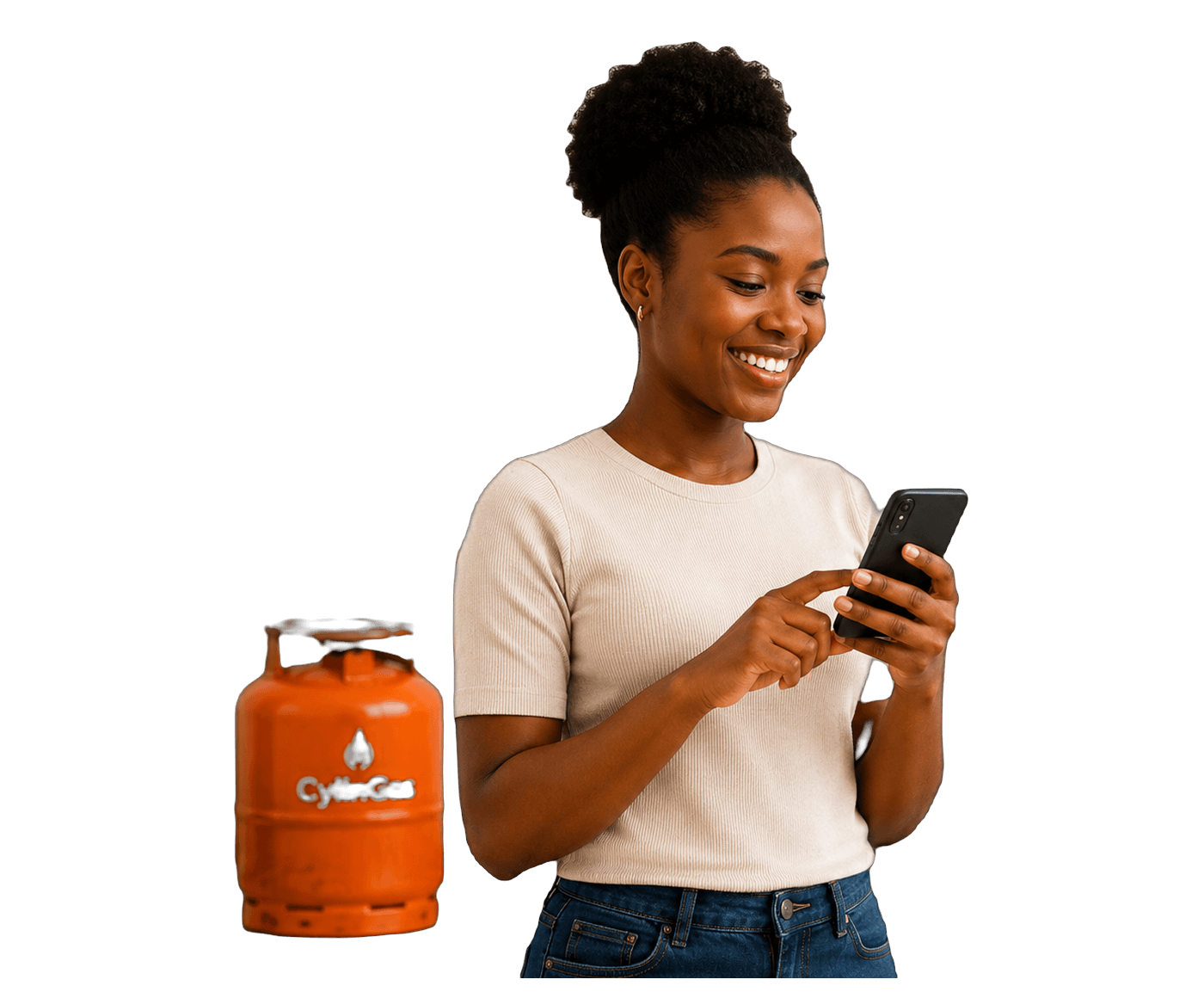 Customer ordering LPG gas through the CylinTech app